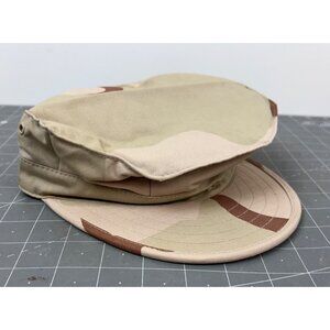 US Marine Corps USMC EGA Desert DCU 3 Color Camo Desert Storm Sz. M Cap Hat